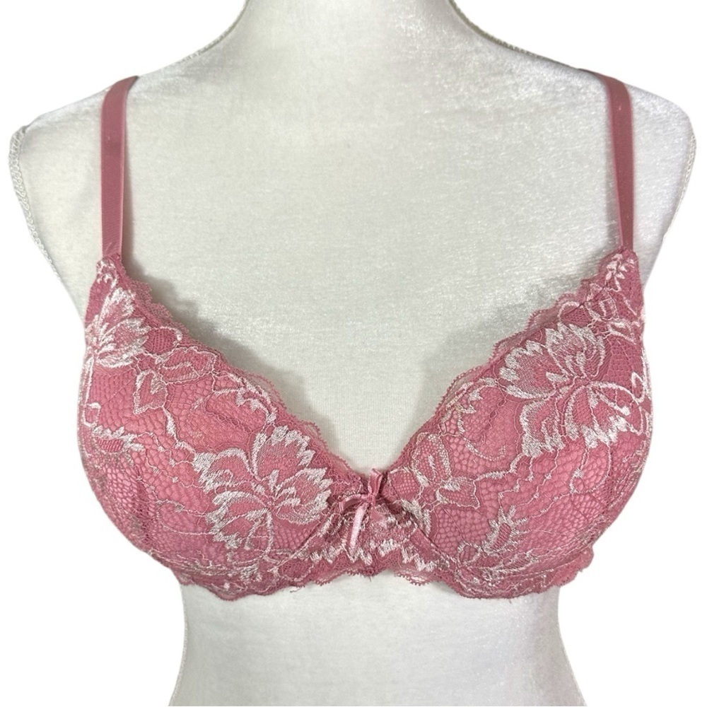 🌸Prima Valentina Pink Lace Push Up Bra- Size 36C RN#147132